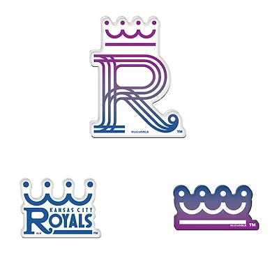 Ensemble de 3 aimants de réfrigérateur en acrylique de qualité supérieure WinCraft Kansas City Royals 2026 City Connect