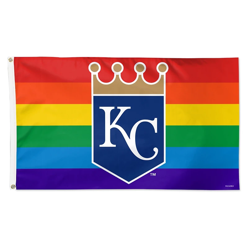 Drapeau de luxe WinCraft Kansas City Royals 91 x 152 cm (3 pi x 5 pi) à une face, fierté de l'équipe