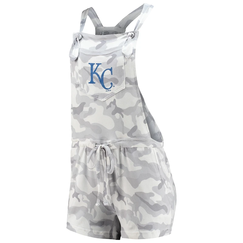 Women's Concepts Sport Gray Kansas City Royals Camo Romper Overalls
