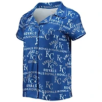 Concepts Sport Royal Kansas City Royals Ensemble de nuit avec haut et short imprimés phares pour femme