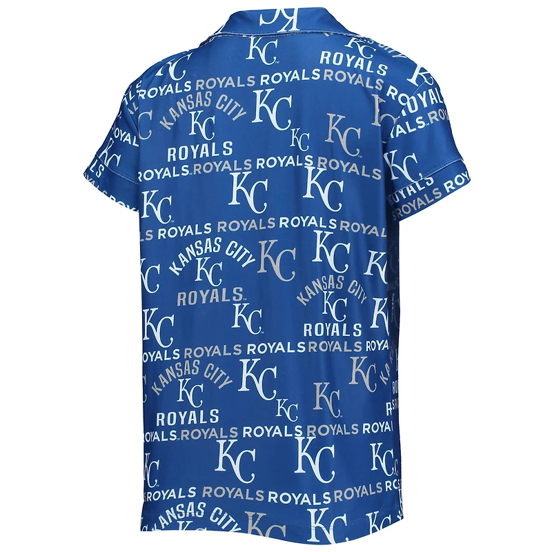 Concepts Sport Royal Kansas City Royals Ensemble de nuit avec haut et short imprimés phares pour femme