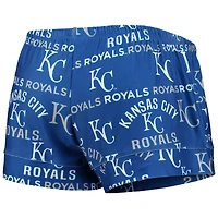 Concepts Sport Royal Kansas City Royals Ensemble de nuit avec haut et short imprimés phares pour femme