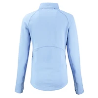 Haut à demi-zip raglan en polaire recyclée Peshastin bleu clair chiné pour femme de Cutter & Buck, Kansas City Royals