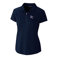 Women's Cutter & Buck Navy Kansas City Royals Americana Logo DryTec Forge Stretch Polo
