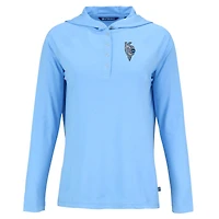 Women's Cutter & Buck Powder Blue Kansas City Royals Connect Coastline Epic Comfort Eco Recycled Hoodie Raglan Long Sleeve T-Shirt
