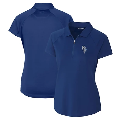 Women's Cutter & Buck  Royal Kansas City Royals Connect DryTec Forge Stretch Polo