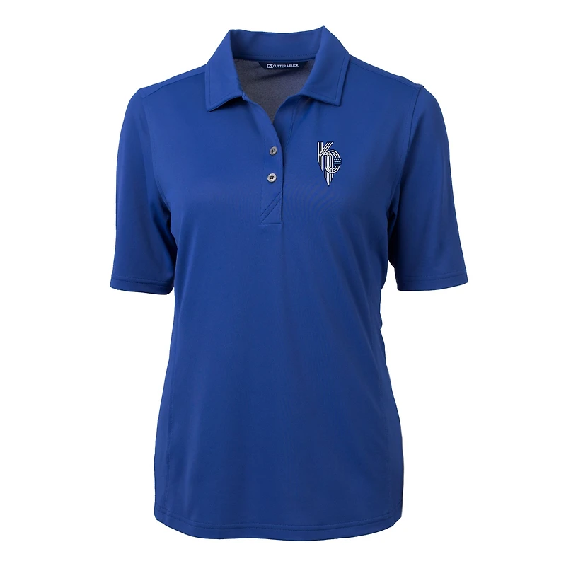 Women's Cutter & Buck  Royal Kansas City Royals Connect DryTec Virtue Eco Pique Recycled Polo