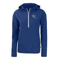 Sweat à capuche demi-zippé écologique recyclé Daybreak pour femme des Kansas City Royals, Cutter & Buck Royal