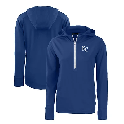Sweat à capuche demi-zippé écologique recyclé Daybreak pour femme des Kansas City Royals, Cutter & Buck Royal