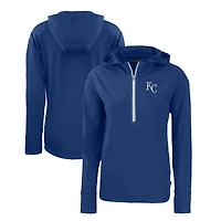 Sweat à capuche demi-zippé écologique recyclé Daybreak pour femme des Kansas City Royals, Cutter & Buck Royal