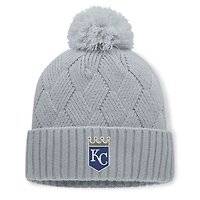 Women's Fanatics Gray Kansas City Royals Shifted Knit Hat with Pom
