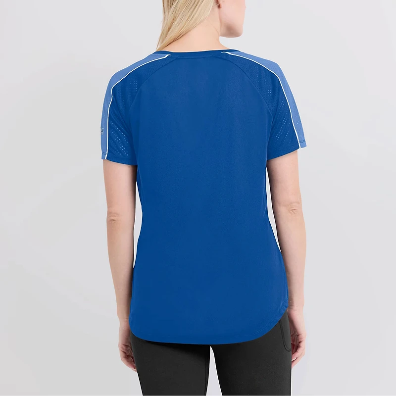 Fanatics pour femmes Royal/Bleu clair Kansas City Royals True Classic League Diva Pinstripe Raglan T-shirt à col en V