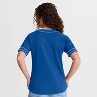 T-shirt raglan à col en V Fanatics Royal Kansas City Royals Diva Race Ahead pour femmes
