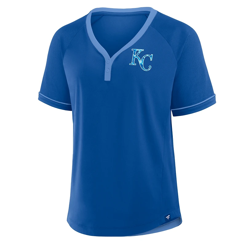 Women's Fanatics Royal Kansas City Royals League Diva Star Raglan V-Neck T-Shirt
