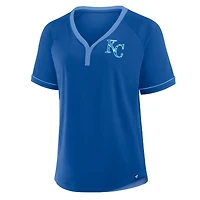 Women's Fanatics Royal Kansas City Royals League Diva Star Raglan V-Neck T-Shirt