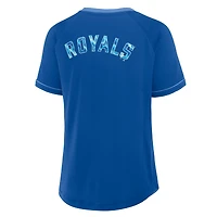 Women's Fanatics Royal Kansas City Royals League Diva Star Raglan V-Neck T-Shirt