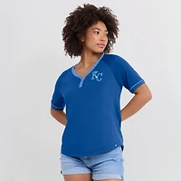 Women's Fanatics Royal Kansas City Royals League Diva Star Raglan V-Neck T-Shirt
