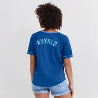 Women's Fanatics Royal Kansas City Royals League Diva Star Raglan V-Neck T-Shirt