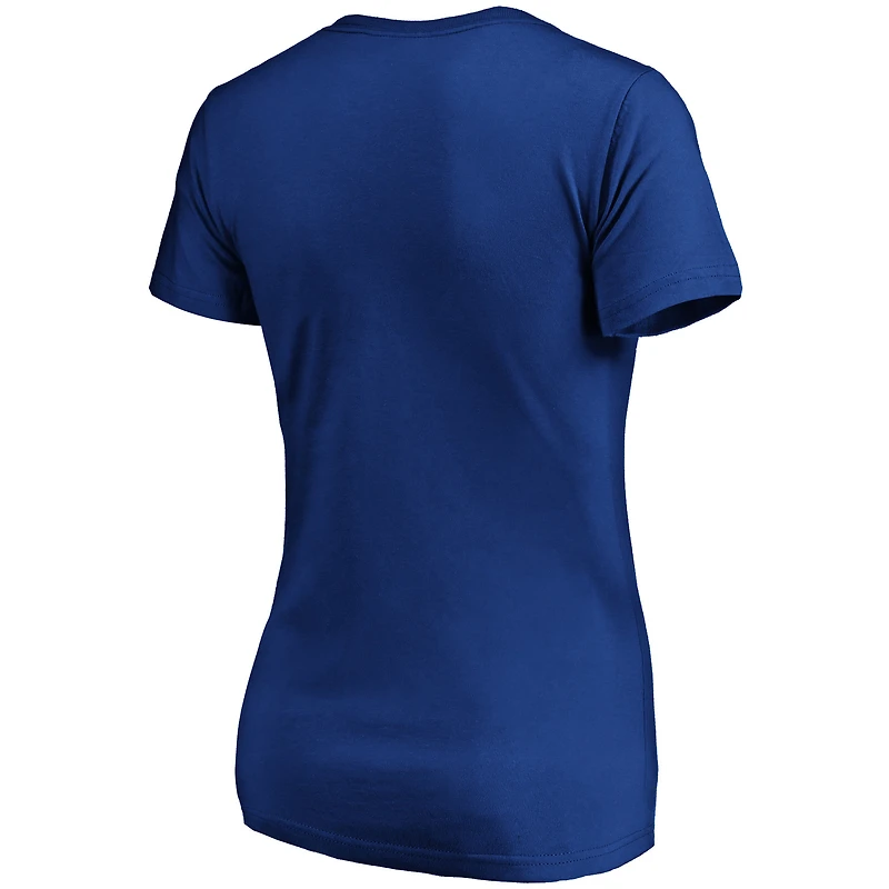 Women's Fanatics Royal Kansas City Royals Victory Script V-Neck T-Shirt