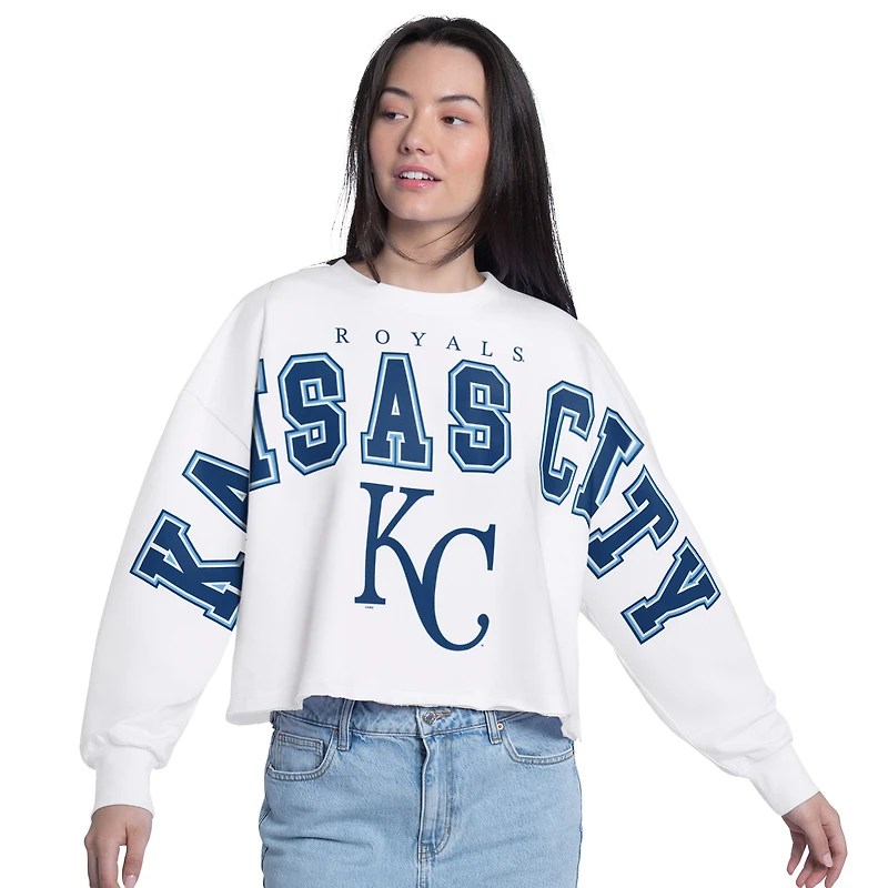 Sweat-shirt court G-III 4Her pour femme par Carl Banks, blanc