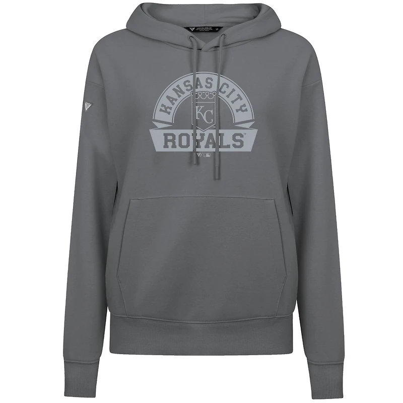 Sweat à capuche gris pour femme Levelwear Kansas City Royals Adorn Banner Arch