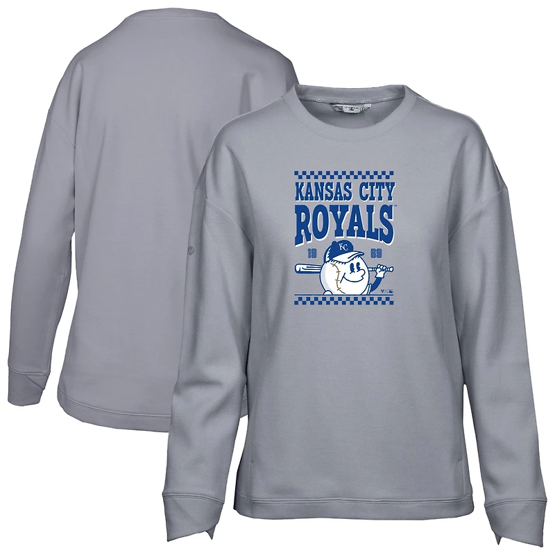 Sweat-shirt inaugural Fiona des Kansas City Royals pour femme de Levelwear, gris