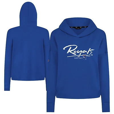 Women's Levelwear Royal Kansas City Royals Accolade Sweet Express Cropped Tri-Blend Pullover Hoodie