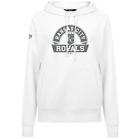 Women's Levelwear White Kansas City Royals Adorn Banner Arch Pullover Hoodie