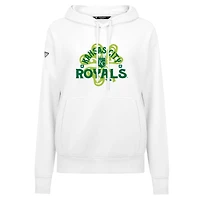 Sweat à capuche blanc imprimé trèfle de la Saint-Patrick des Kansas City Royals pour femme Levelwear