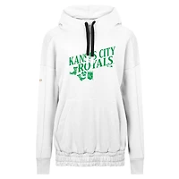 Sweat à capuche blanc pour femme avec bottes en cascade la Saint-Patrick des Kansas City Royals