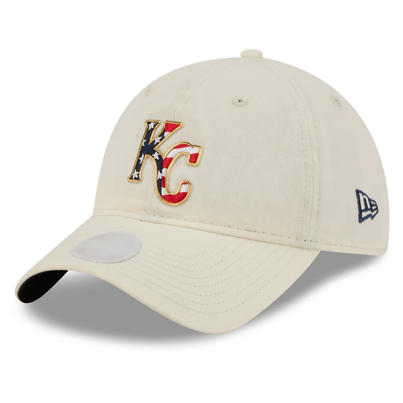 Casquette ajustable New Era crème Kansas City Royals USA 250 Fourth of July 9TWENTY pour femme