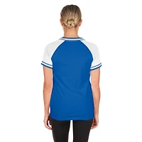 Women's New Era Royal Kansas City Royals Gameday Raglan V-Neck T-Shirt