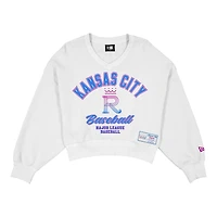Sweat-shirt à col en V New Era blanc Kansas City Royals 2026 Connect pour femme