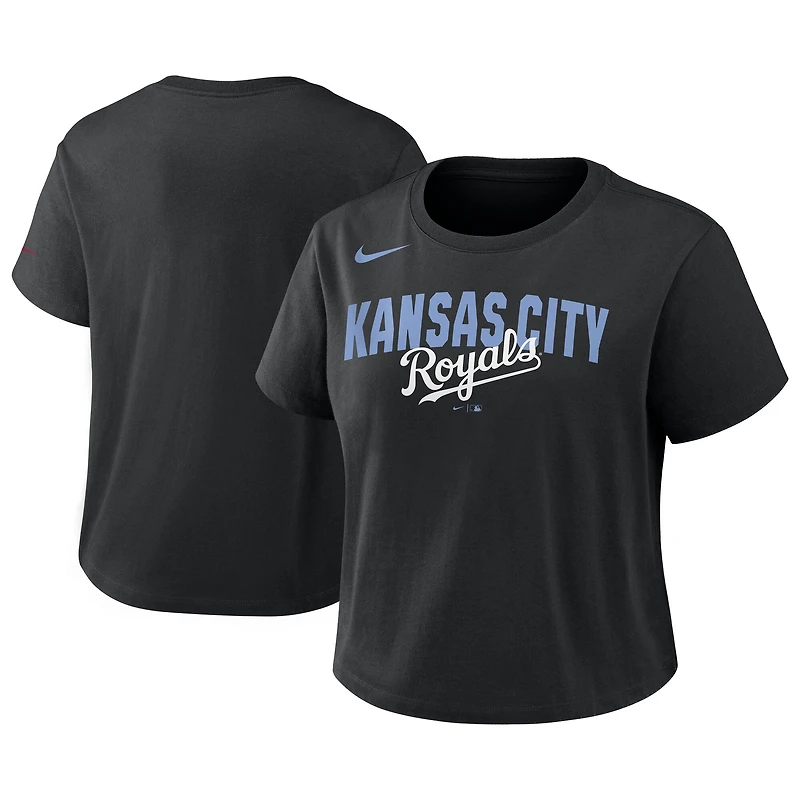 Women's Nike Black Kansas City Royals Mod Cropped T-Shirt