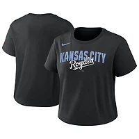 Women's Nike Black Kansas City Royals Mod Cropped T-Shirt