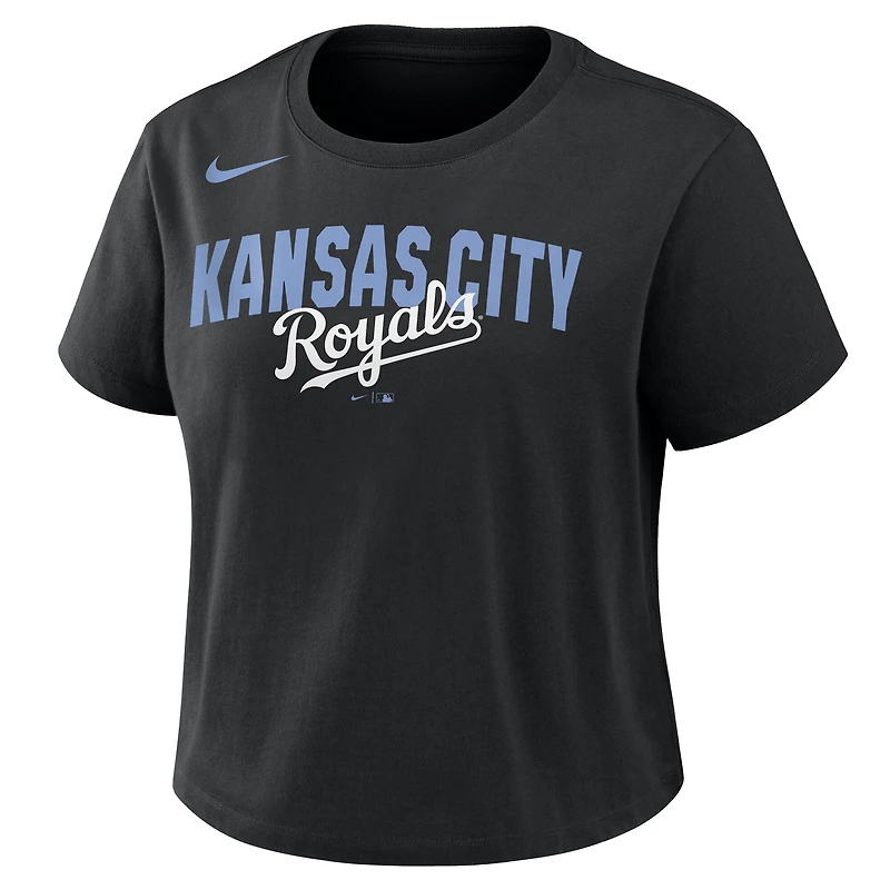 Women's Nike Black Kansas City Royals Mod Cropped T-Shirt