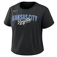 Women's Nike Black Kansas City Royals Mod Cropped T-Shirt