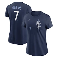 Women's Nike Bobby Witt Jr. Navy Kansas City Royals Connect Fuse Name & Number T-Shirt