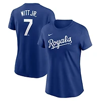 Women's Nike Bobby Witt Jr. Royal Kansas City Royals Cooperstown Collection Fuse Name & Number T-Shirt