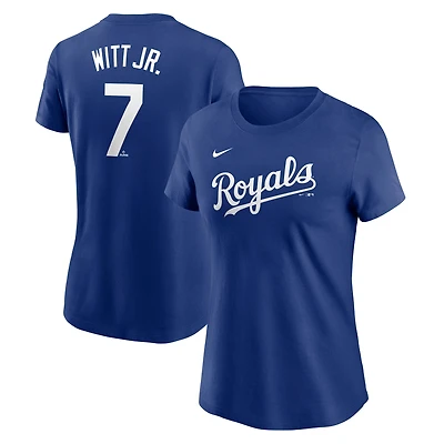 Women's Nike Bobby Witt Jr. Royal Kansas City Royals Cooperstown Collection Fuse Name & Number T-Shirt
