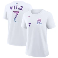 T-shirt Nike Bobby Witt Jr. blanc Kansas City Royals 2026 Connect pour femme, avec nom et numéro