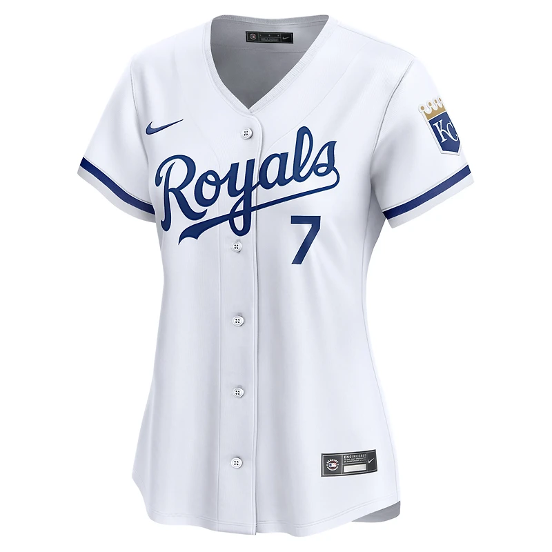 Maillot de joueur Nike Bobby Witt Jr. pour femme, blanc, Kansas City Royals, domicile limité