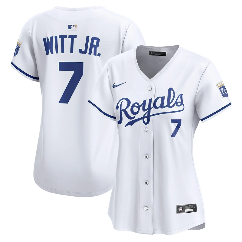 Maillot Nike Bobby Witt Jr. blanc pour femme des Royals de Kansas City, édition limitée à domicile