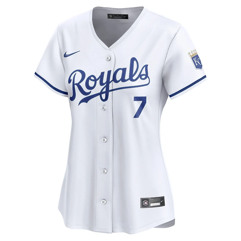 Maillot Nike Bobby Witt Jr. blanc pour femme des Royals de Kansas City, édition limitée à domicile