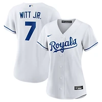 Maillot de joueur réplique à domicile Nike Bobby Witt Jr. pour femme, blanc, Kansas City Royals