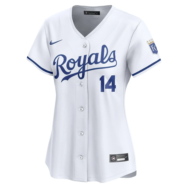 Maillot Nike Jac Caglianone blanc pour femme, édition limitée, domicile des Royals de Kansas City