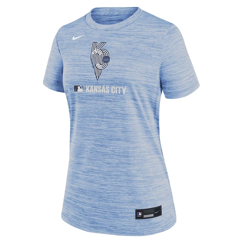 Women's Nike Light Blue Kansas City Royals Authentic Collection Connect Velocity Dri-FIT T-Shirt
