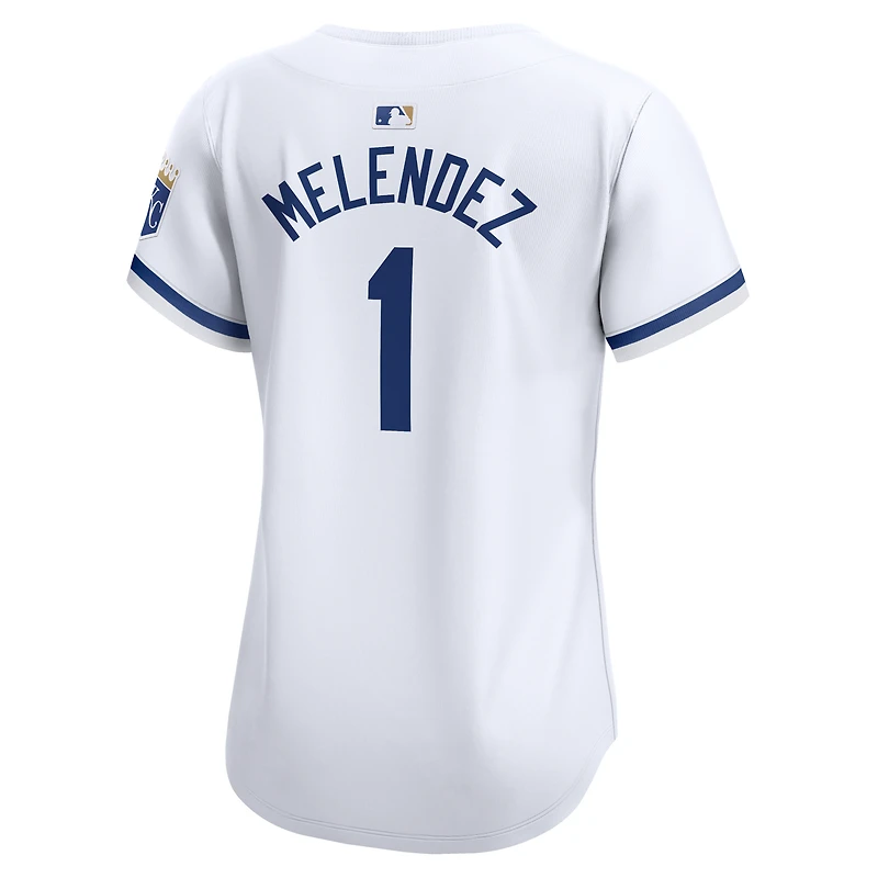 Maillot Nike MJ Melendez pour femme, blanc, Kansas City Royals, domicile, joueur limité