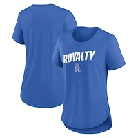 T-shirt Nike Royal Kansas City Royals 2026 Connect Team Phrase Lockup Tri-Blend pour femme