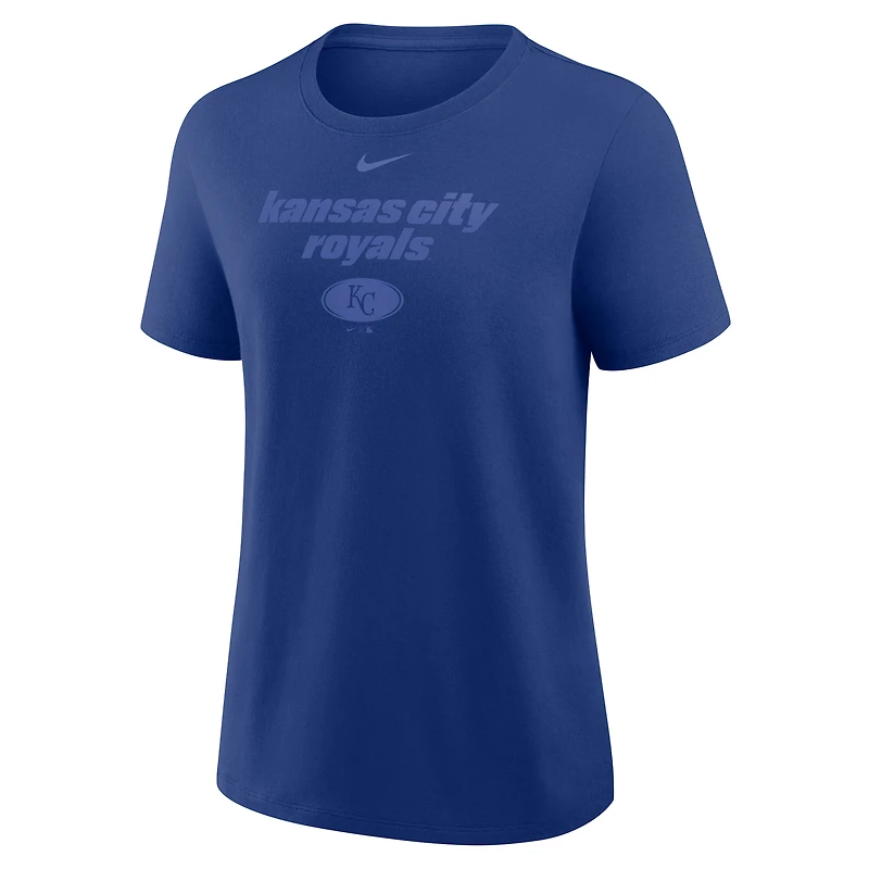 T-shirt Nike Royal Kansas City Royals pour femmes avec logo globe